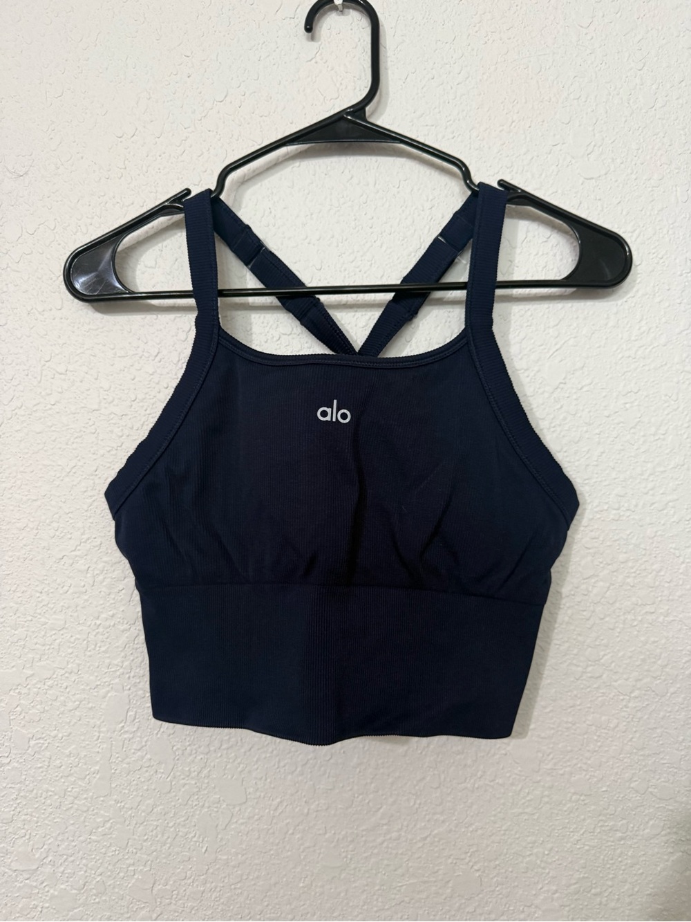 ALO Yoga Navy Crossback Seamless Sports Bra